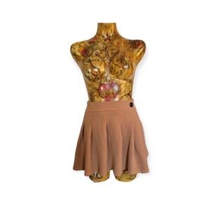 Prettylittlething mini skirt front size 4 small brown